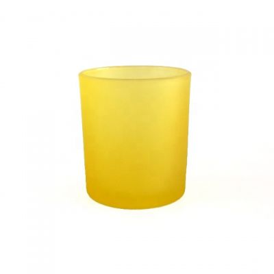 Yes Handmade and Home Decoration Use custom yellow glass candle jar 10oz 