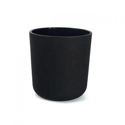 2019 popular cheap 8.5oz frosted black candle holder for church