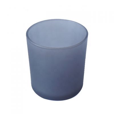 Home Decoration Use high quality grey glass candle jar 13oz and wood lid