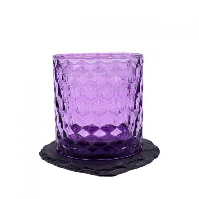 2019 summer glossy purple tea light glass candle cup and container