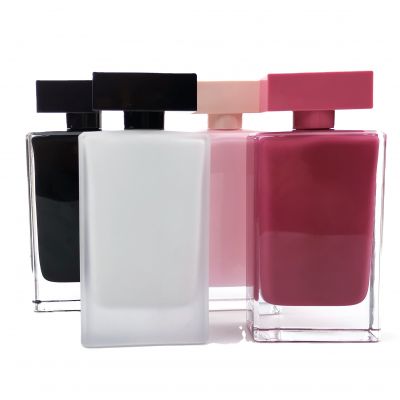 100ml clear Square glass perfume bottle spray type customizable wholesales