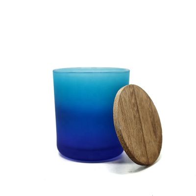 wholesale iridescent candle container glass votive blue candle vessel for decoration