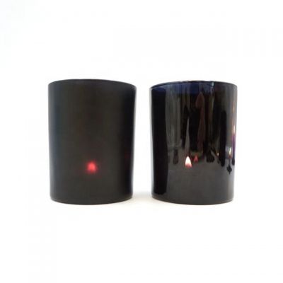 glass material and handmade tall black color candle tealight holder tumbler 
