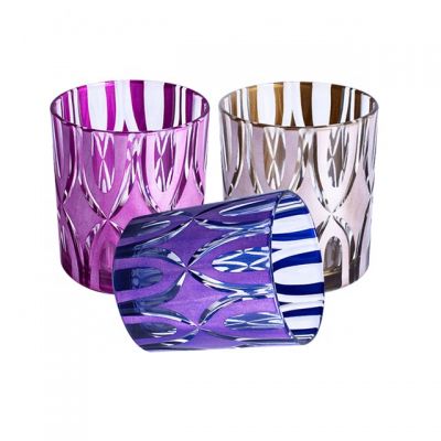 Glass Candle Holders Set of 3 for Dinning Table Centerpieces