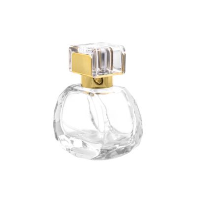 50ml transparent crimp neck spray perfume glass bottle with clear cap for perfume