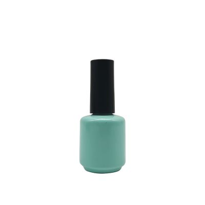 Wholesale Cute Glossy Green Color Empty Round 20ml Nail Polish Glass Bottle With Brush And Cap