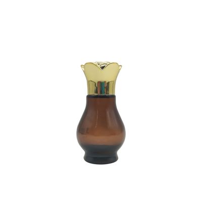 wholesale luxury UV cap gourd shape essential oil glass bottle with inner plug