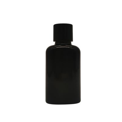 Cosmetic Packaging 30ml Flat Black Matte Glass Cbd Bottle Essential Oil Bottles With Custom Printed
