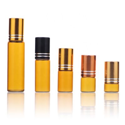 New Stock 1ml 2 ml 3 ml 5 ml 10 ml Small Amber Glass Refillable Perfume Oil Roller Bottle