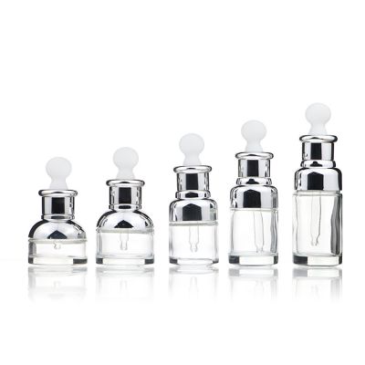 2020 Newest serum essential hair facial oil container silver Cap 20Ml 30Ml 40 Cosmetic Glass Bottle
