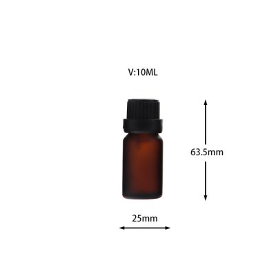 Wholesale Amber Frosted Essential Oil Glass Bottle 10ml 