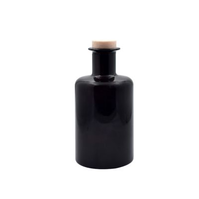 Manual work black material glass home fragrance diffuser bottle 250ml with reeds 