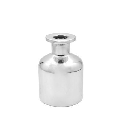 Silver color painting cork glass diffuser bottle with fiber sticks