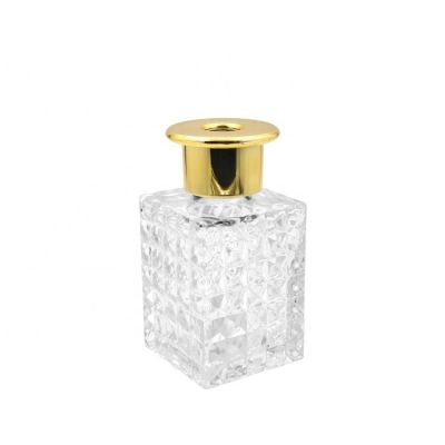 Square Shape Engraving Glass Reed Diffuser Bottle