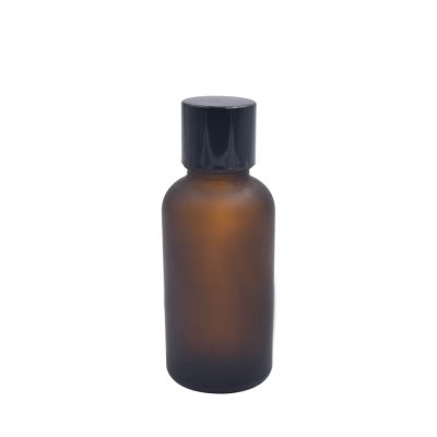 essential oil cosmetic packaging 50ml amber frosted glass bottle 100ml glass bottle with cap