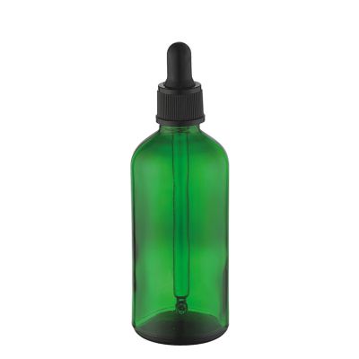 packaging essential oil container green glass cosmetic bottles 100ml serum dropper bottles for essential oil
