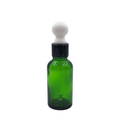 serum bottle cosmetic 50ml 120ml green glass dropper bottles 100ml essential oil bottle with basket dropper cap