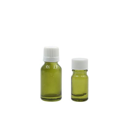 cosmetic packaging essential oil bottle 10ml 15ml 20ml glass bottle 30ml green glass bottle with white plastic cap