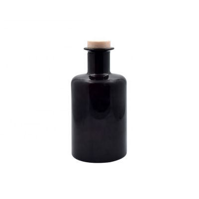 Black Paint Glass Aromatherapy Bottle With Crimp Top 
