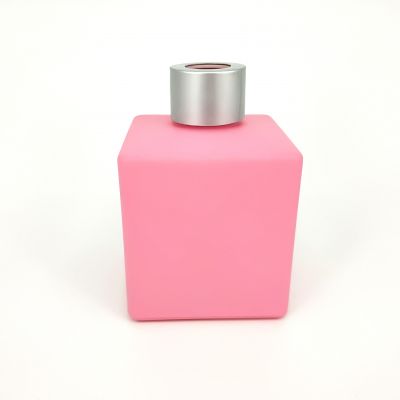 200ml painting pink very high white quare glass bottle screw aroma diffuser bottle 