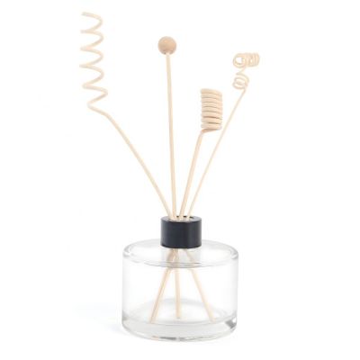 Clear round aroma empty reed diffuser glass bottle 200ml with screw cap