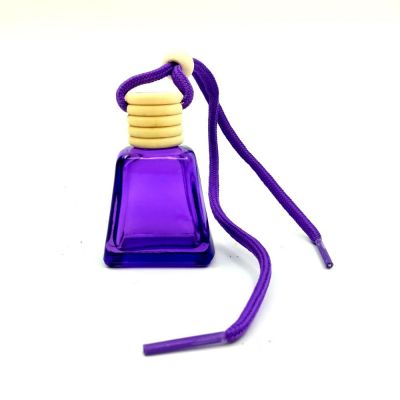 New 10ml Purple Glass Perfume Diffuser Hanging Bottle for Car Air Freshener