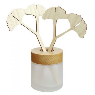 120ml frost glass reed diffuser bottle with wooden cap and rattan sticks