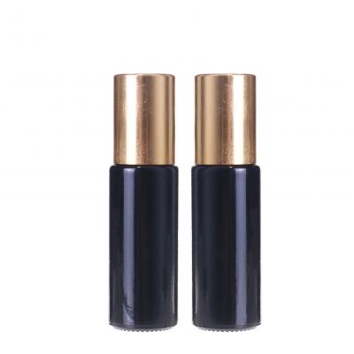 perfume bottle 5ml 8ml 10ml 15ml black roll on bottle glass roller vials round essential oil bottle with roller ball