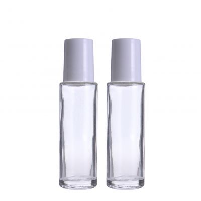 High quality 15ml thick bottom empty clear roll on perfume glass roller bottle with steel roller 