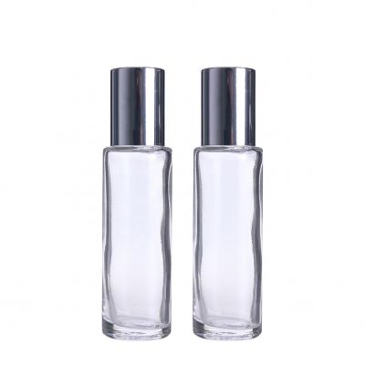 High Quality 15ml Empty Clear Essential Oil Perfume Roll on Glass Roller Bottle with Steel Roller Ball 