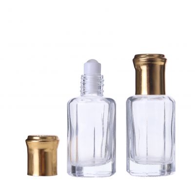 Chinese manufacturer 12ml customized unique mold roll on perfume glass bottle with plastic ball for skin care