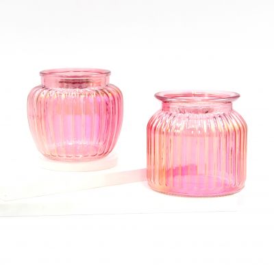 Luxury Pink Candle Container Pink Glass Candle Jar