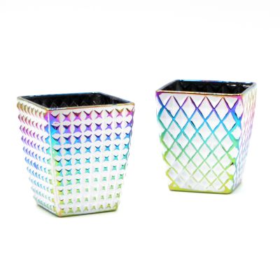 Frosted Square Glass Candle Container Candle Jar For Home Decoration