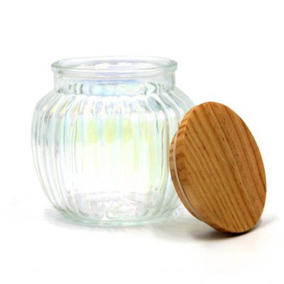Empty Glass Candle Jar oem With Lid For Table Decoration
