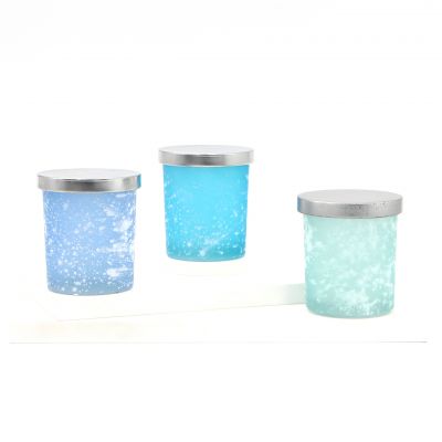 Luxury Candle Glass Jar with Lid Cylindrical Glass Candle Jar