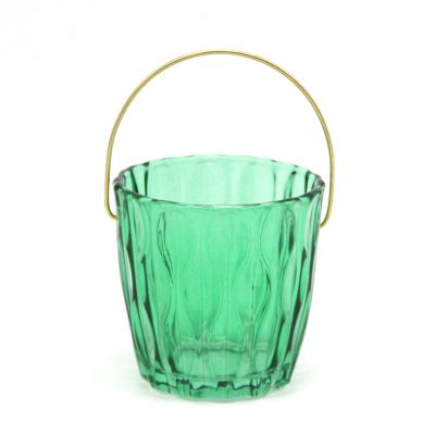 Green Glass Decorative Hanging Candle Holder Lantern for Gift 