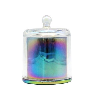  Iridescent Unique Luxury Glass Dome Candle Cloche 