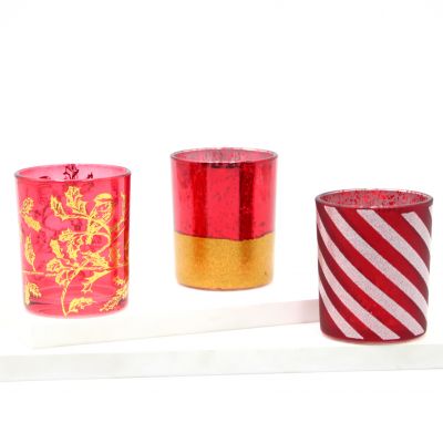 Wholesale 6oz Christmas Red Candle Jar For Home Decoration 