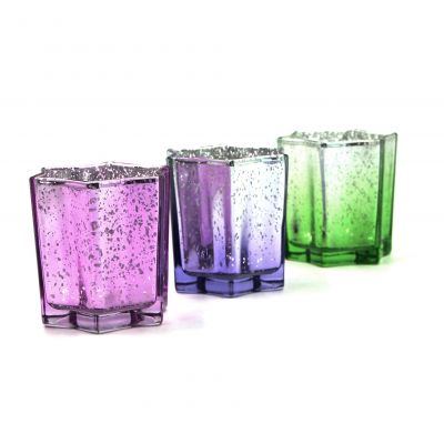 Wholesale Star Glass Candle Holder Set for Home Decoration
