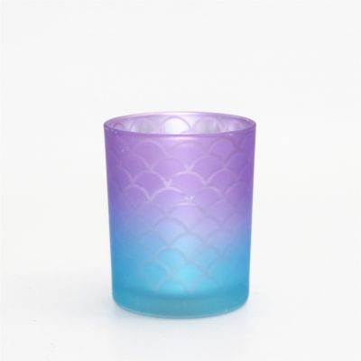 Glass Cylinder Graphic Candle Holder for Dining Table 
