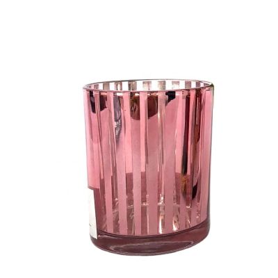  Wholesale Coloured Glass Candle Holder Purple Round Glass Candle Holder