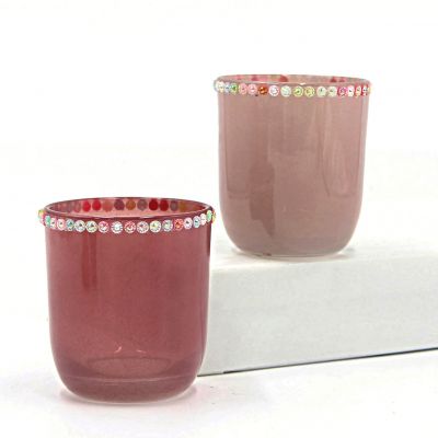 200ml Home Table Red Glass Candle Holders Glass Candle Cup 