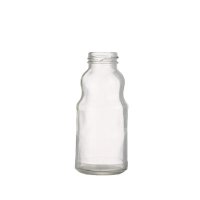 Cheap price round shape empty 250 ml beverage glass milk juice bottle with screw 