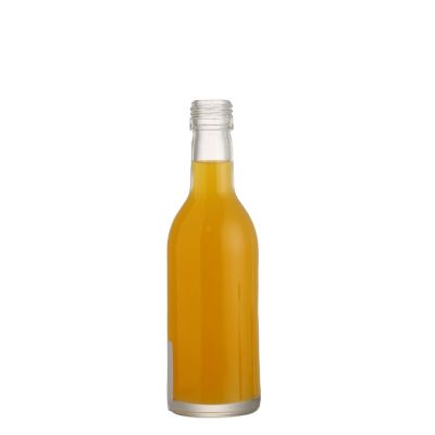 Custom Bulk Empty Clear Cold Fruit Juice Milk 200 ml Glass Bottle With Screw