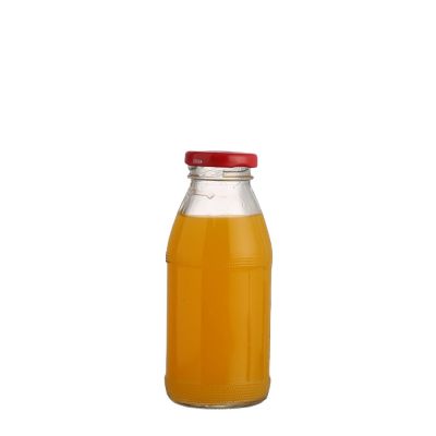 250 ml Empty Small Mouth Clear Frosted Round Beverage Juice Bottle with screw 