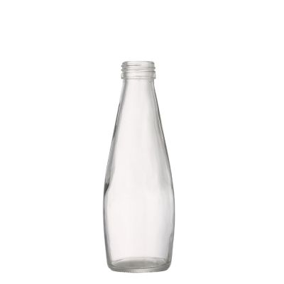 In Bulk clear empty 250 ml Drinking glass milk juice bottle thin mouth with screw