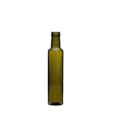 Wholesale empty dark green round shape 250ml glass olive oil bottles with screw neck 