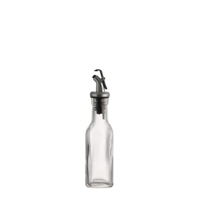High quality small 150 ml clear Square Cooking Olive oil Small Glass Bottle With Screw 
