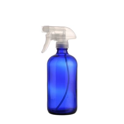 Factory price 120 ml 250 ml liquid alcohol spray blue glass boston bottles with cover 