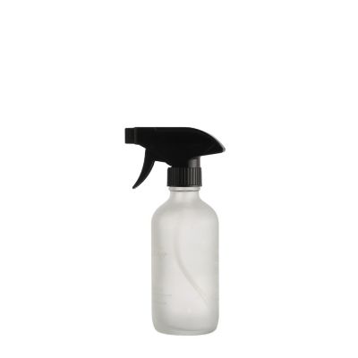 Factory supply cheap price 250 ml frost boston round glass bottle with sprayer